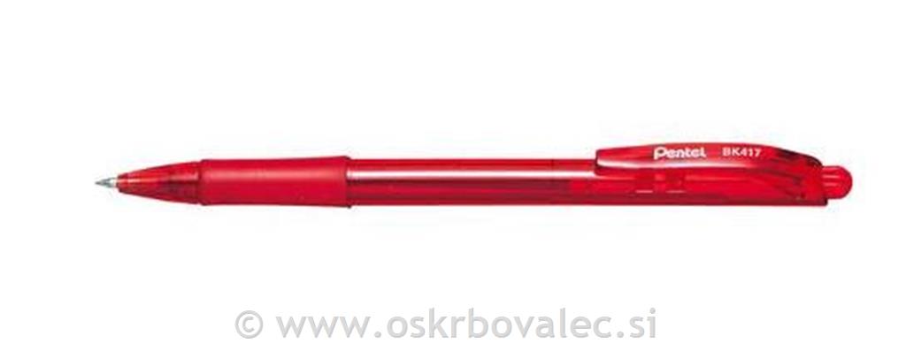 Kemični svinčnik Pentel BK417 12/1 rdeč