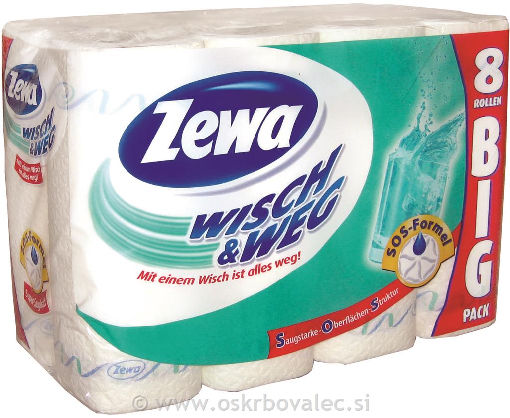 ZEWA papirnate brisače 8 rolc/zav