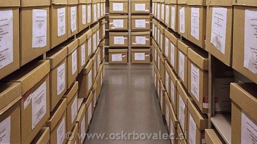 Arhivske škatle, koški, arhiviranje