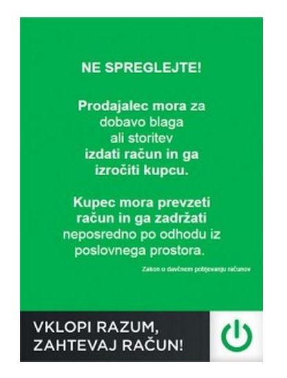 Nalepka zahtevaj račun A5