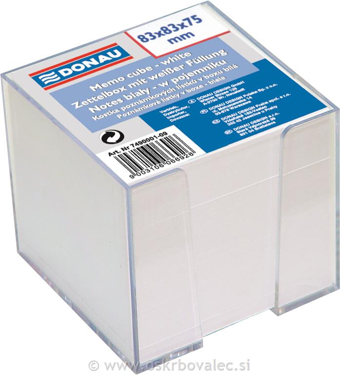 Kocka blok bela v prozornem PVC 90x90x82