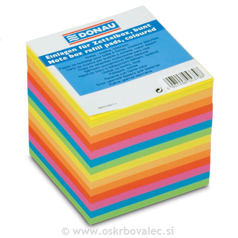 Kocka blok lepljena 90x90mm neon