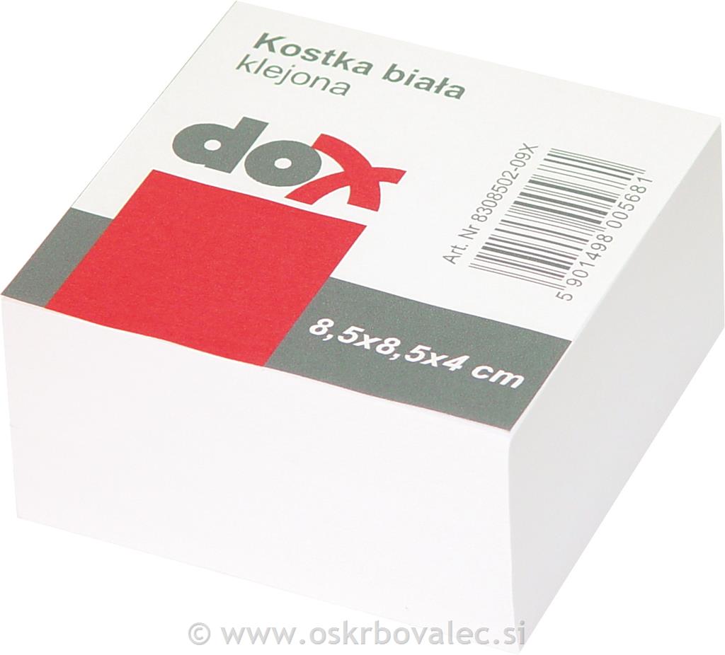 Kocka bela lepljena 85x85x40mm