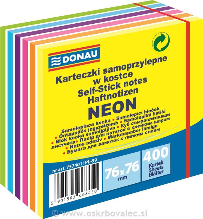 Samolepilni blok 76x76 neon mix