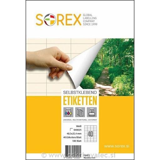 Etiketa Sorex 48,5x25,4 100/1
