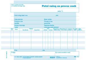 Obr.4,7 Potni nalog za prevoz oseb