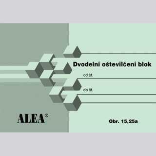 Obr.15,25A/2 Dvodelni oštevilčeni blok