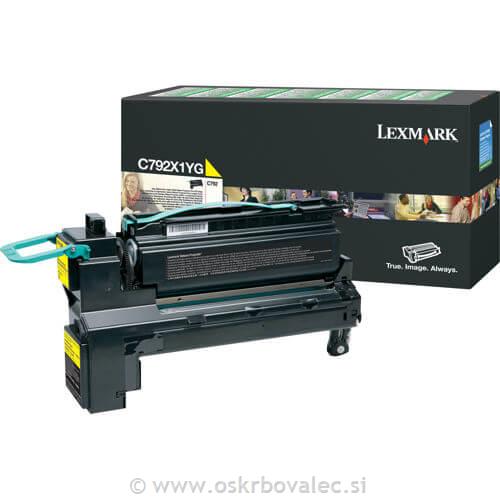 Toner Lexmark C792X1YG rumen original