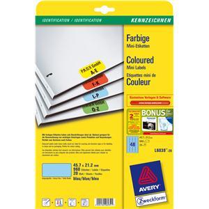 Etiketa L6039 45,7x21,2  20/1 modra