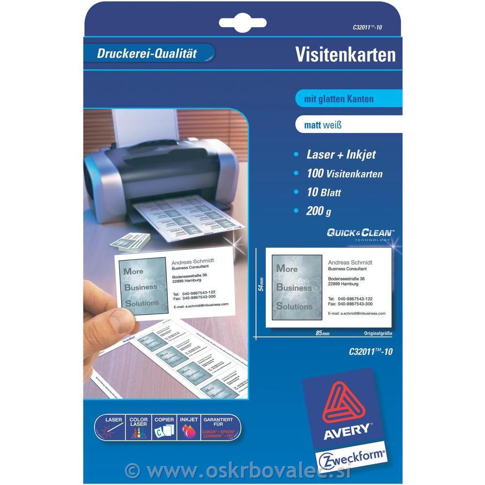 Vizitke C32011-10 85x54 10/1