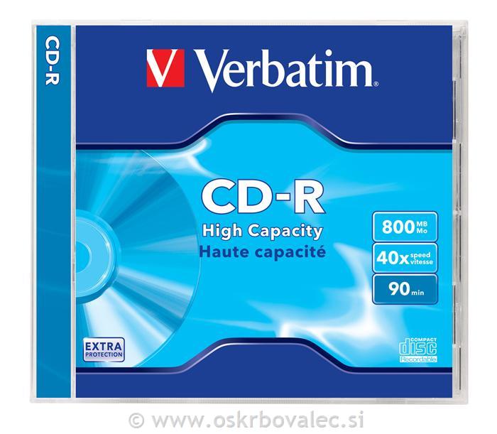 CD-R 800MB 90min 40x VERBATIM 10mm