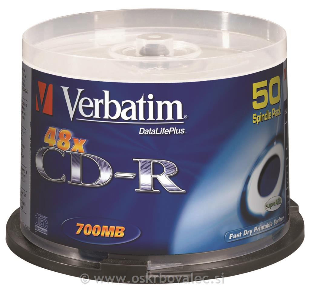 CD-R 700MB 52x VERBATIM  50kos/osi