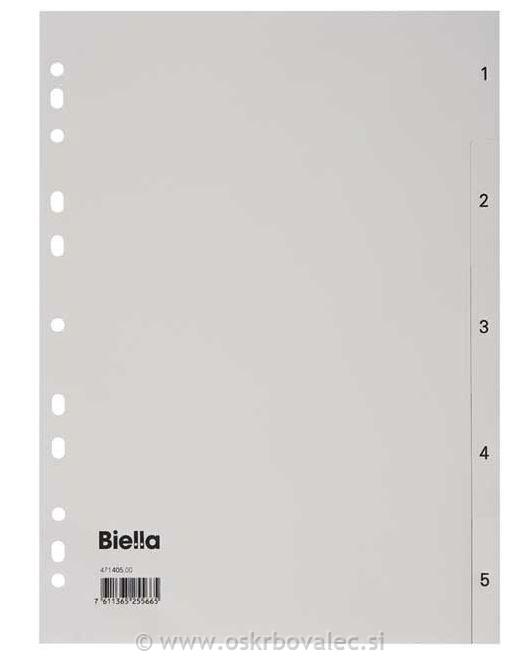 Pregradni register A4 1-5 pvc
