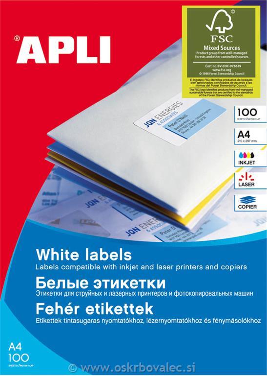 Nalepke 105x35 bele 100/1