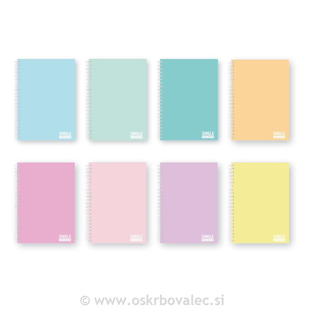 Blok kolegij A4 100l črte pastel