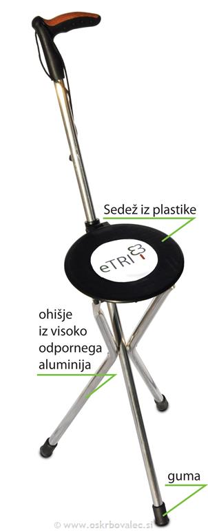 Pohodna palica in stol